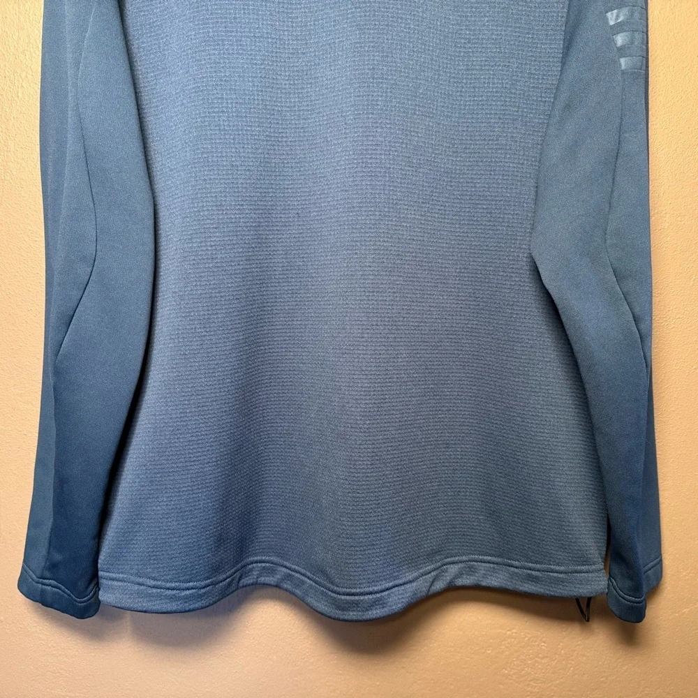 Adidas Golf Mens Climastorm Hybrid Heathered Zip Up Jacket Mineral Blue Sz Large
